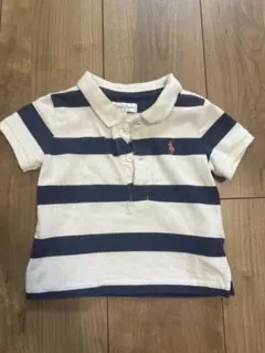 Ralph Lauren ポロシャツ 6M白ネイビー　70【まとめ買い割引あり】