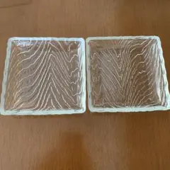 ガラス皿　角皿　２枚　レトロ