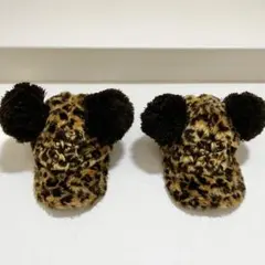 ディズニー ヒョウ柄 ポンポン 耳付き ファンキャップ 2個SET キャップ