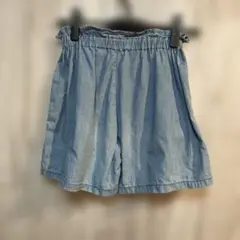 【140㎝】デニム ブルー ハーフパンツ ゴム入り