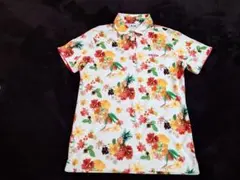 adidas ゴルフウェア レディースシャツ 白地花柄 LG