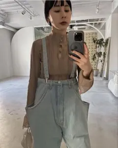 着用1回✨Ameri Vintage サスペンダーデニムパンツのサムネイル