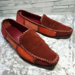 サルヴァトーレフェラガモ 23cm ローファー スエード 赤 グラデーション