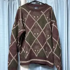 90's boat house row USA製 総柄アーガイル柄ニットセーター
