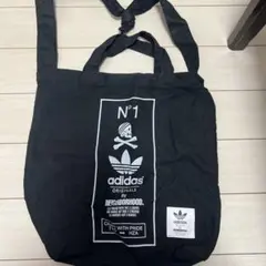 adidas スカルデザイン トートバッグ ブラック