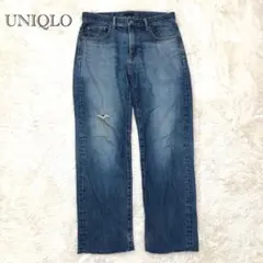 ユニクロ デニムパンツ ジーンズ ダメージ加工 カットオフ メンズ カジュアル