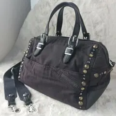 00s DIESEL archive Y2K ミニボストン　ハンドバック　黒のサムネイル