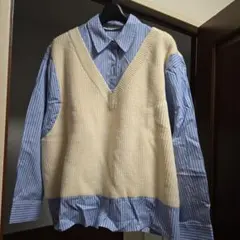 ZARA アイボリー ニットベスト XS-S