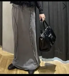 一度のみ着用⭐︎JEANASISスウェットナロースカート チャコールグレーのサムネイル