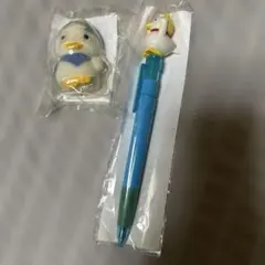 アフラック　マスコット ぬいぐるみ 音が鳴るボールペン セット