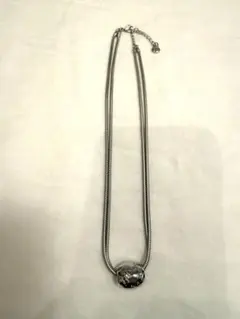 美品　MK MICHEL KLEINネックレス シルバーカラー2連チェーン