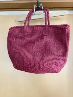 ビッグマルシェバッグ　2way 6ポケット　フリルなし　レッド　ヌビバッグ ビッグマルシェバッグ 2way 6ポケット フリルなし レッド ヌビバッグ