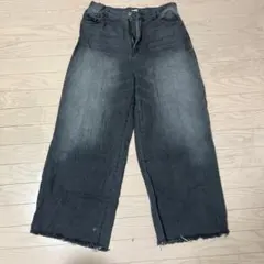 sedagle ダークグレー ワイドレッグデニム