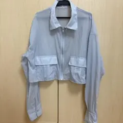 イング　シアーシャツ　ジップアップ　長袖