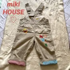 美品　ミキハウス　オーバーオール　90㎝　ベージュ
