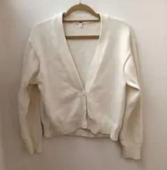 UNIQLOユニクロ ウォッシャブルショートカーディガン　ホワイト　М　コットン