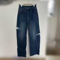 DAZY ダメージワイドデニムパンツ　低身長