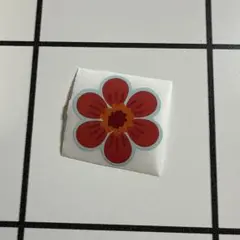 赤い花のデザインシール