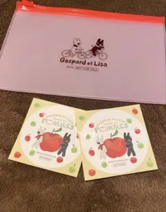 リサとガスパール クリアポーチとステッカー2枚セット 非売品