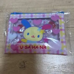 サンリオ　ウサハナ　お菓子入りフラットポーチ　クリアポーチ