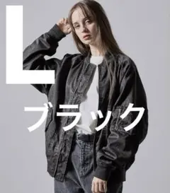 CLEL ヴィンテージ デザイン ショートMA-1ブルゾン ブラック L