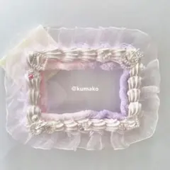 ホイップデコ デコ硬質ケース レースデコ りぼん フリル B8ピンク