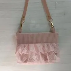 ピンク レース ショルダーバッグ★ハンドメイド