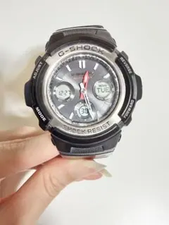 カシオ　G-SHOCK AWG-M100-1AJF 電波ソーラーブラック×レッド