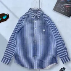 《CHAPS》 ストライプボタンダウンシャツ Mビッグシルエット オーバーサイズ