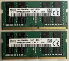 SK hynix 8GB DDR4 3200MHz メモリー 2枚 - メルカリ
