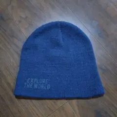 ネイビー ニット帽 EXPLORING THE WORLD