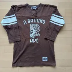 A BATHING APE ア・ベイシング・エイプ ロンT 7分袖 ブラウン Sのサムネイル