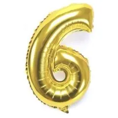 『6』数字バルーン 風船 ゴールド 誕生日 ウェディング パーティー 40cm