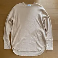 SLOBE iENA ベージュ リブ編み 長袖ワッフルT