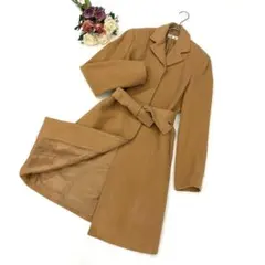 美品✨エレメ（9）カシミヤウール混 チェスターロングコート ベルト付 きれいめ