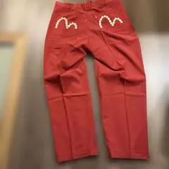 EVISU エヴィス ドット カモメ刺繍 パンツ レッド - メルカリ