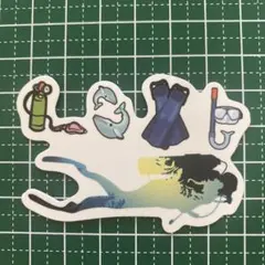 【K0385】防水ステッカー　ダイビング