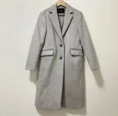 ほぼ未使用　グリーンレーベルリラクシング　ロング　チェスターコート　グレー　S