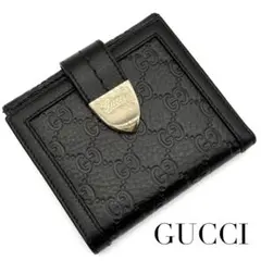 GUCCI グッチ グッチシマ レザー 二つ折り 財布 札入れ 小銭入れ 黒
