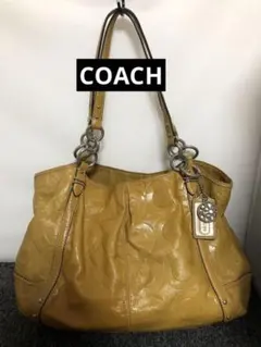 コーチ　COACH トートバッグ　肩がけ　イエロー　エナメルバッグ　16226