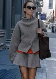 ZARA ニットボンバージャケット