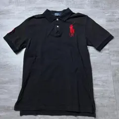 90s ポロバイラルフローレン XL 黒 ブラック ビッグポニー 半袖ポロシャツ