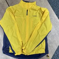 L.L.Bean マウンテンパーカー イエローネイビーロゴ刺繍 Lサイズ