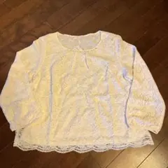 anysis アイボリーレース長袖トップス