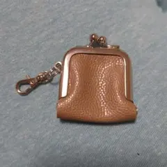 ミニコインケース　ベージュ 合成皮革 　がま口
