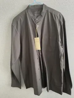 ダークブラウン コットン 長袖シャツ L