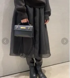 【新品】Mila Owen ミラオーウェン　ボリュームスカート　ブラック