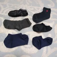 ソックスセット 黒 グレー 紺色 6足　まとめて