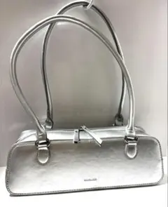 シルバー ショルダーバッグ ミニボストンハンドバッグ 韓国 Y2K