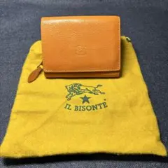 【袋付き】IL BISONTE 二つ折り財布 オレンジ